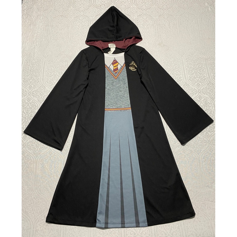 H&M x Harry Potter Girls Black Gryffindor Hooded Costume Dress Size 12/14